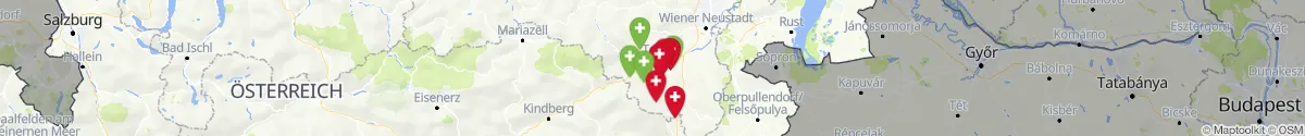 Kartenansicht für Apotheken-Notdienste in der Nähe von Kirchberg am Wechsel (Neunkirchen, Niederösterreich)
